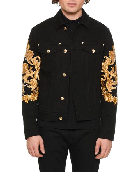 versace jacket mens sale|versace denim jacket.